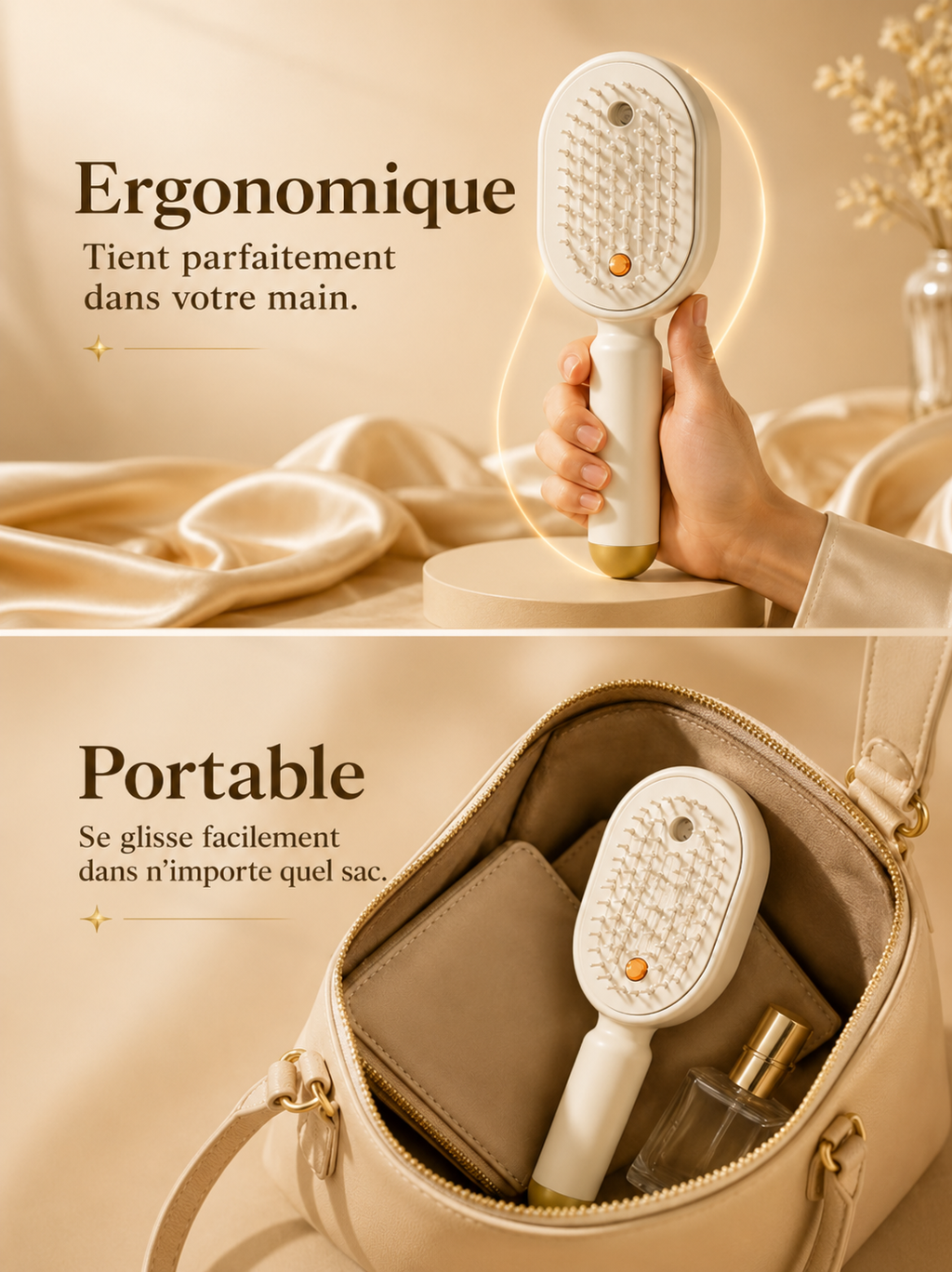 Brosse Lissante Portable Sans Fil- Prenez Soin de Vos Cheveux