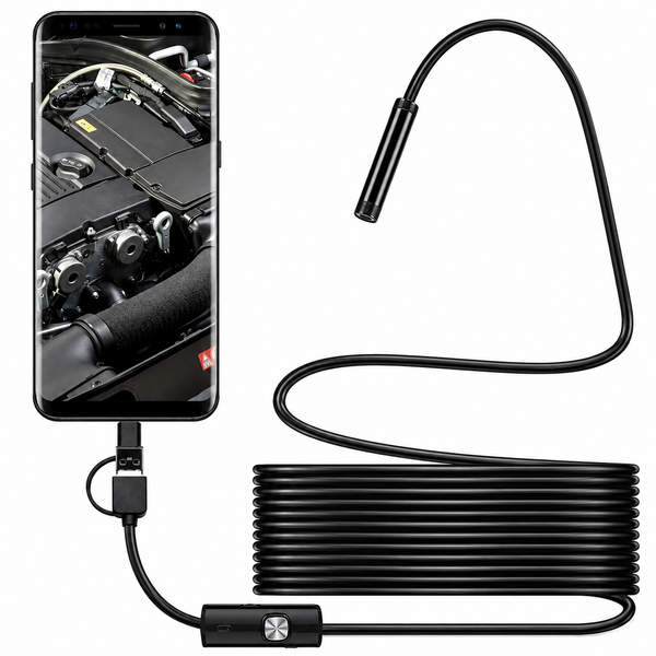 Mini Caméra Endoscope Borescope 1080P Étanche avec Câble Rigide