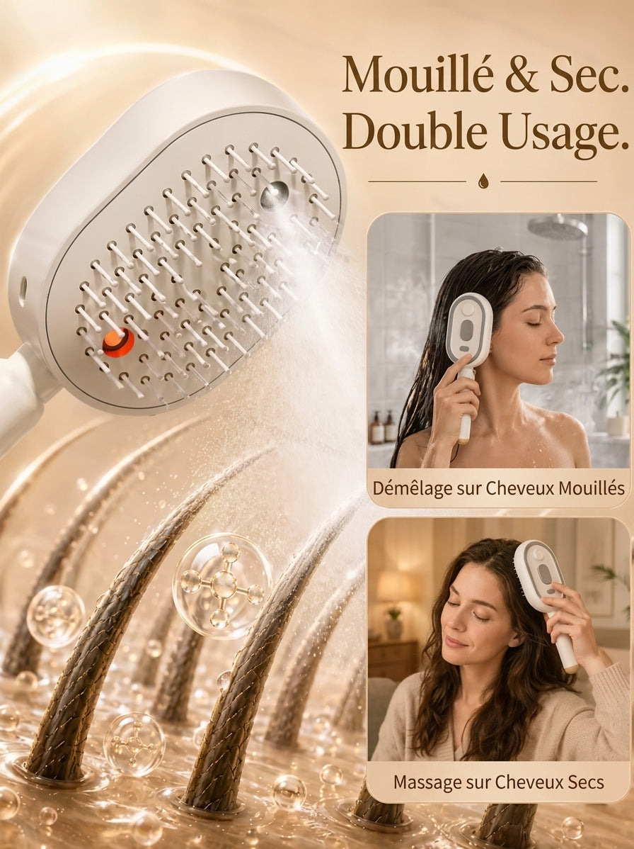 Brosse Lissante Portable Sans Fil- Prenez Soin de Vos Cheveux