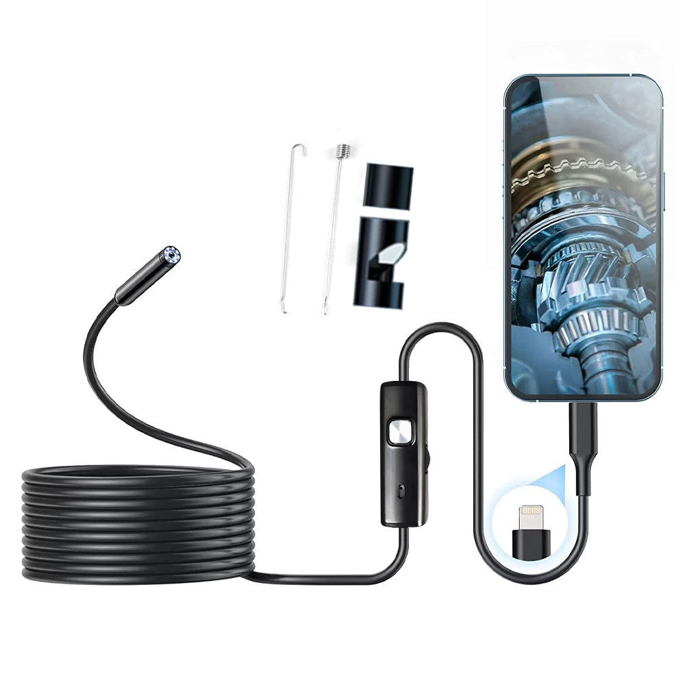 Mini Caméra Endoscope Borescope 1080P Étanche avec Câble Rigide
